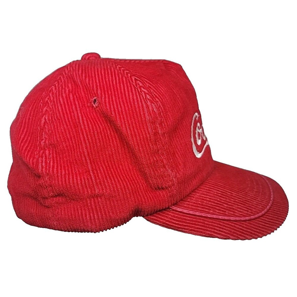 Vintage 70s 80s Coca Cola Corduroy Promo Hat Coke Soda Drink Trucker YA Headwear - Picture 6 of 9